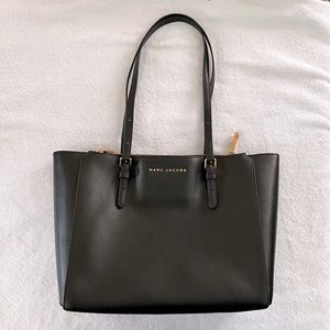 Marc Jacobs, black leather, commuter tote